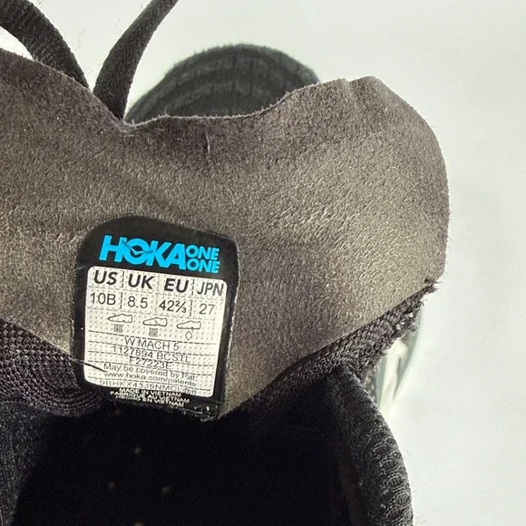 Hoka Black and White Men's Running Sneakers - Picture 8 of 11